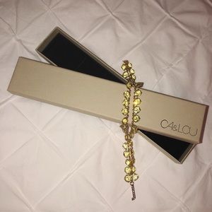 Never worn, light green CA&LOU necklace with “J”.